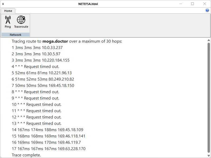 NetVoyager-TraceRoute